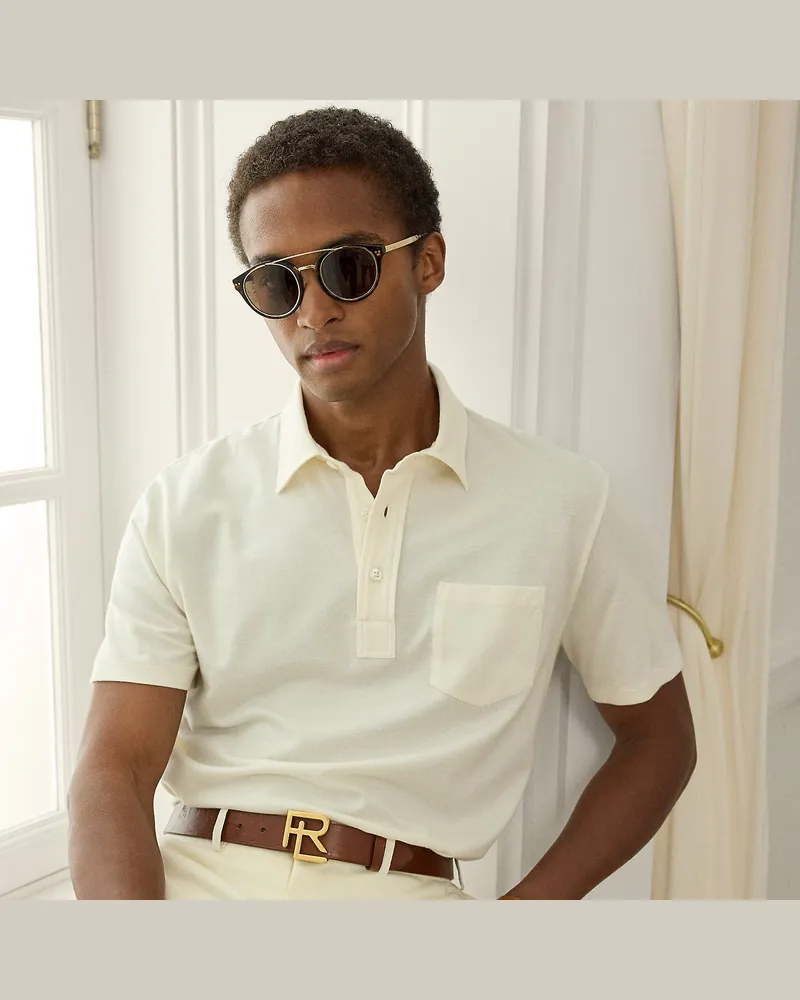 Ralph Lauren Poloshirt aus Baumwoll-Kaschmir-Piqué Cream