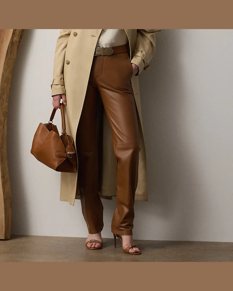 Ralph Lauren Hose Benjamen aus Lammleder Brown