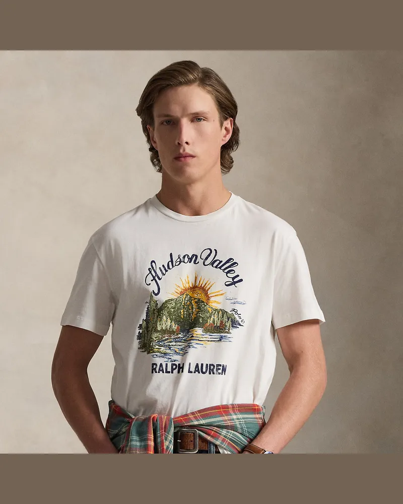 Ralph Lauren Classic-Fit T-Shirt aus Jersey mit Grafik White