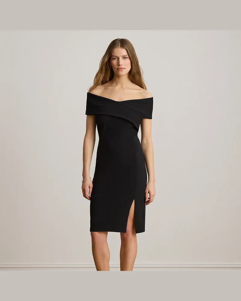 Ralph Lauren Schulterfreies Cocktailkleid aus Faille Black