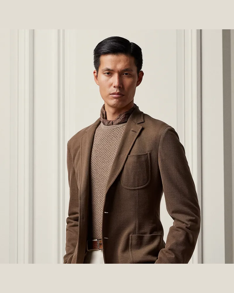 Ralph Lauren Handgeschneiderter Piqué-Blazer Hadley Tan