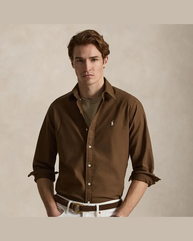 Ralph Lauren Gefärbtes Custom-Fit Oxfordhemd Brown