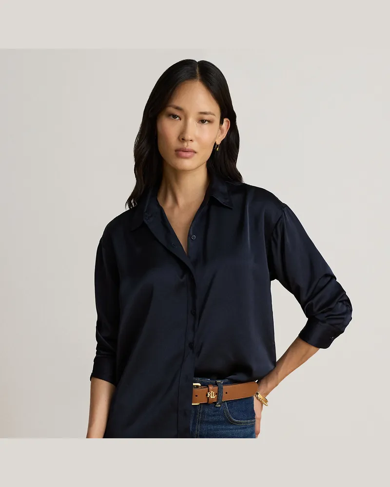 Ralph Lauren Relaxed-Fit Hemd aus Satin-Charmeuse Blue
