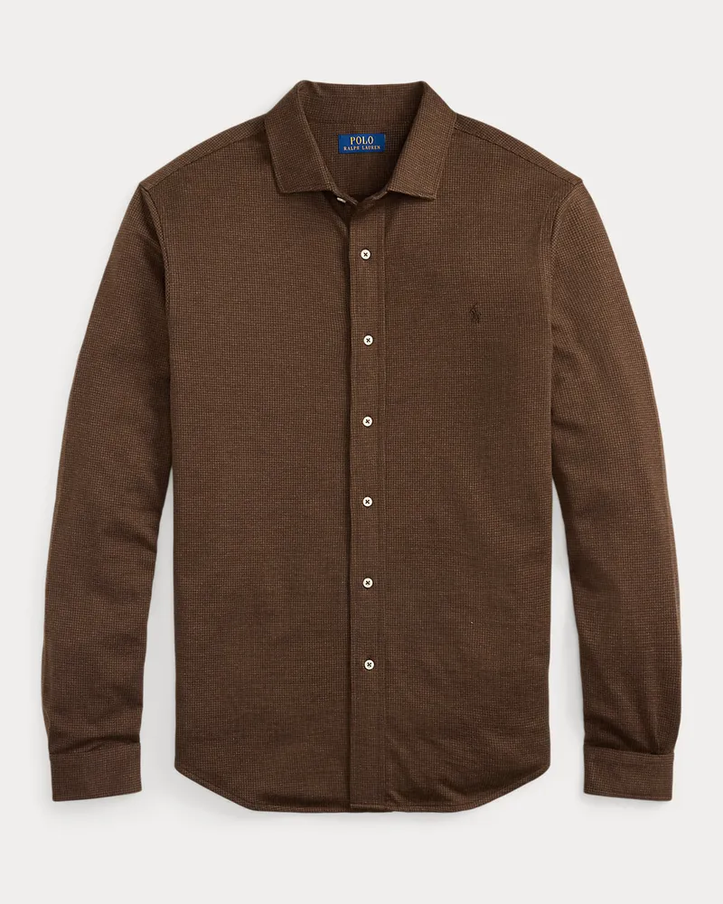 Ralph Lauren Große Größen - Hahnentritt-Jerseyhemd mit Kragen Brown