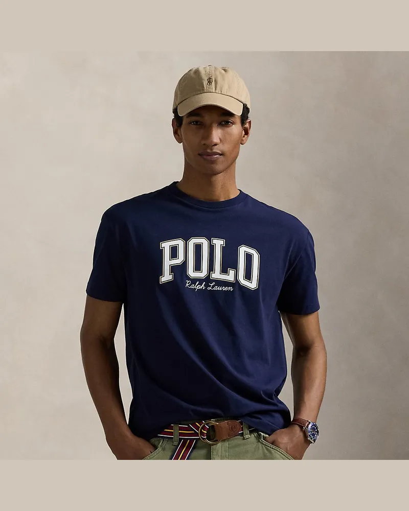 Ralph Lauren Custom-Slim-Fit Jersey-T-Shirt mit Logo Blue
