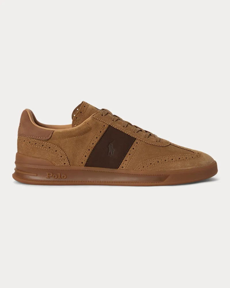 Ralph Lauren Wildleder-Brogue-Sneaker Heritage Aera Tan