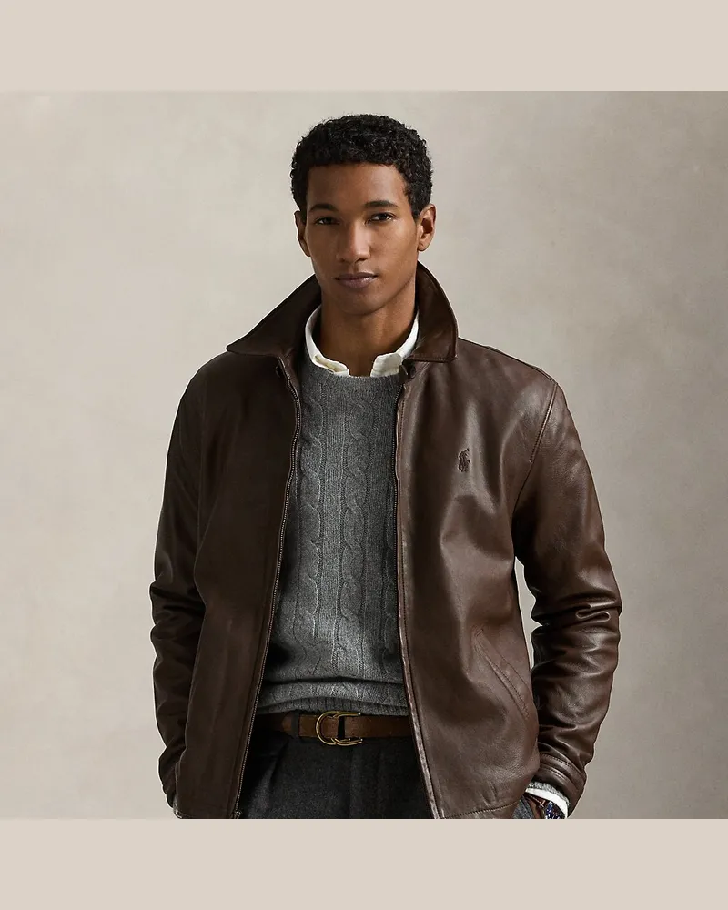 Ralph Lauren Lederjacke Brown