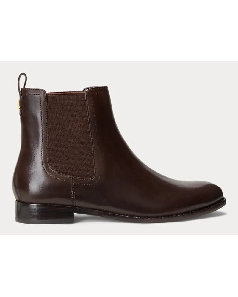 Ralph Lauren Stiefelette Brylee aus poliertem Leder Brown