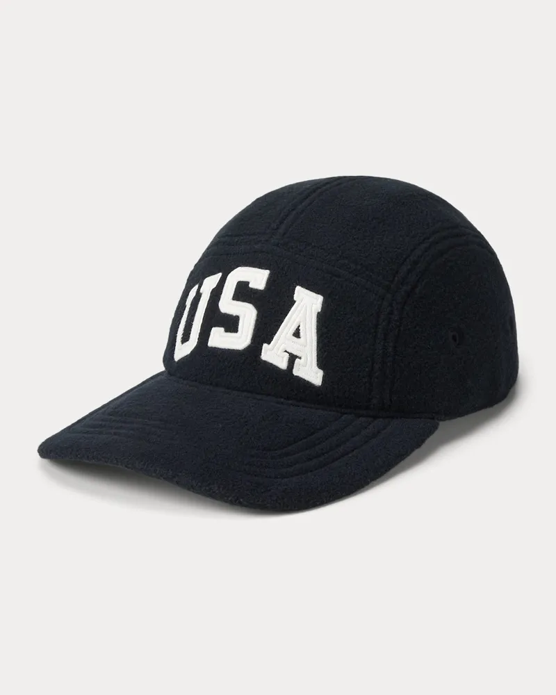 Ralph Lauren Fleece-Kappe mit US-Flagge Black