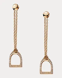 Ralph Lauren Kettenohrringe Stirrup mit Diamanten Pink