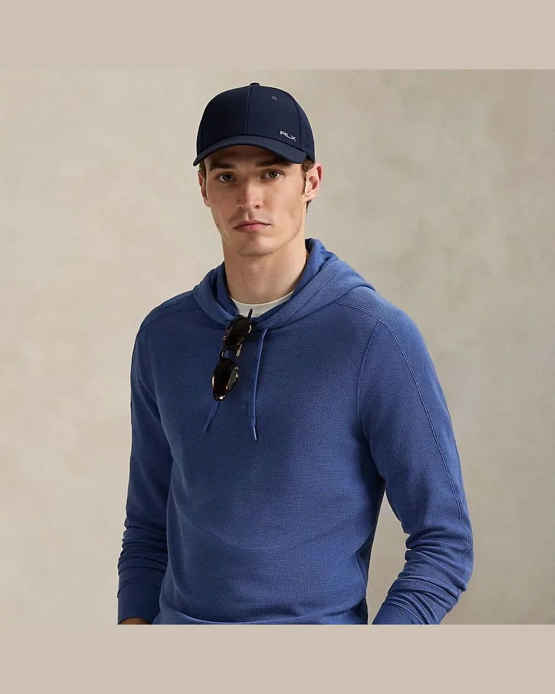 Ralph Lauren Performance-Kapuzenshirt aus Waffelpiqué Blue