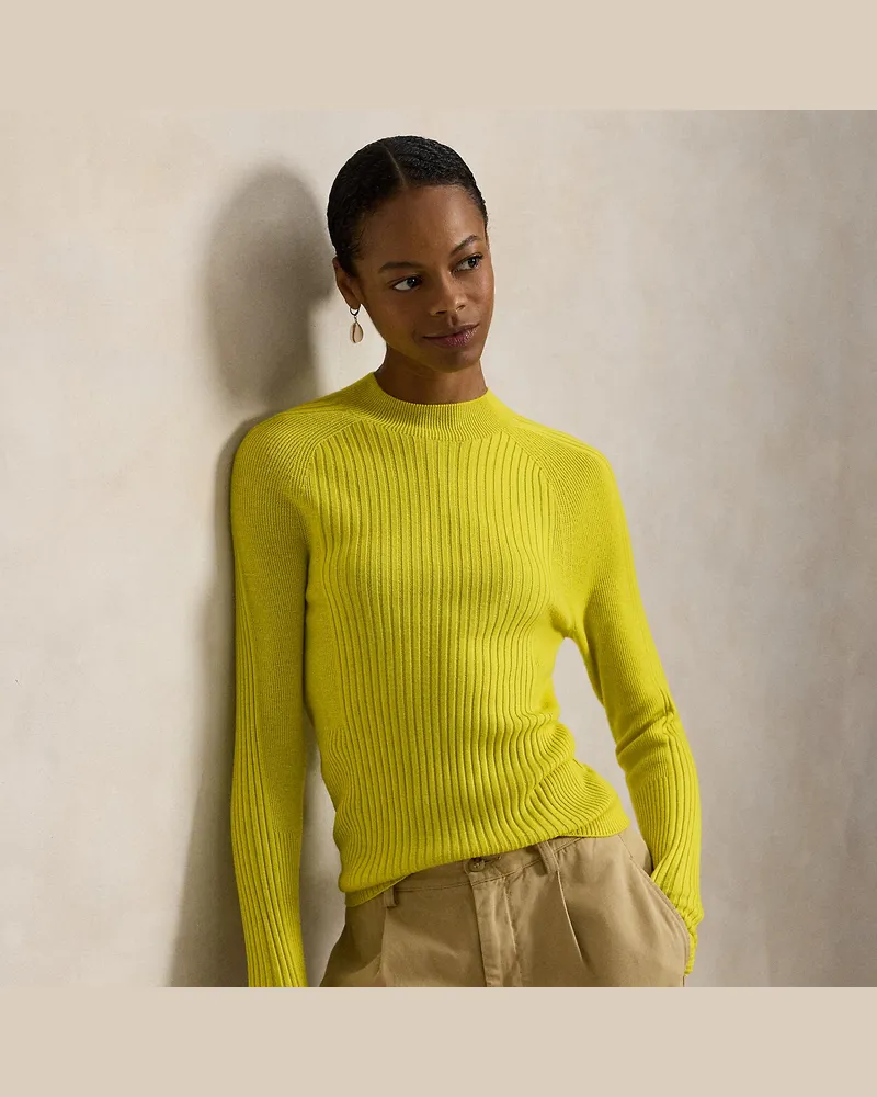 Ralph Lauren Rippenstrick-Pullover aus Wolle Yellow