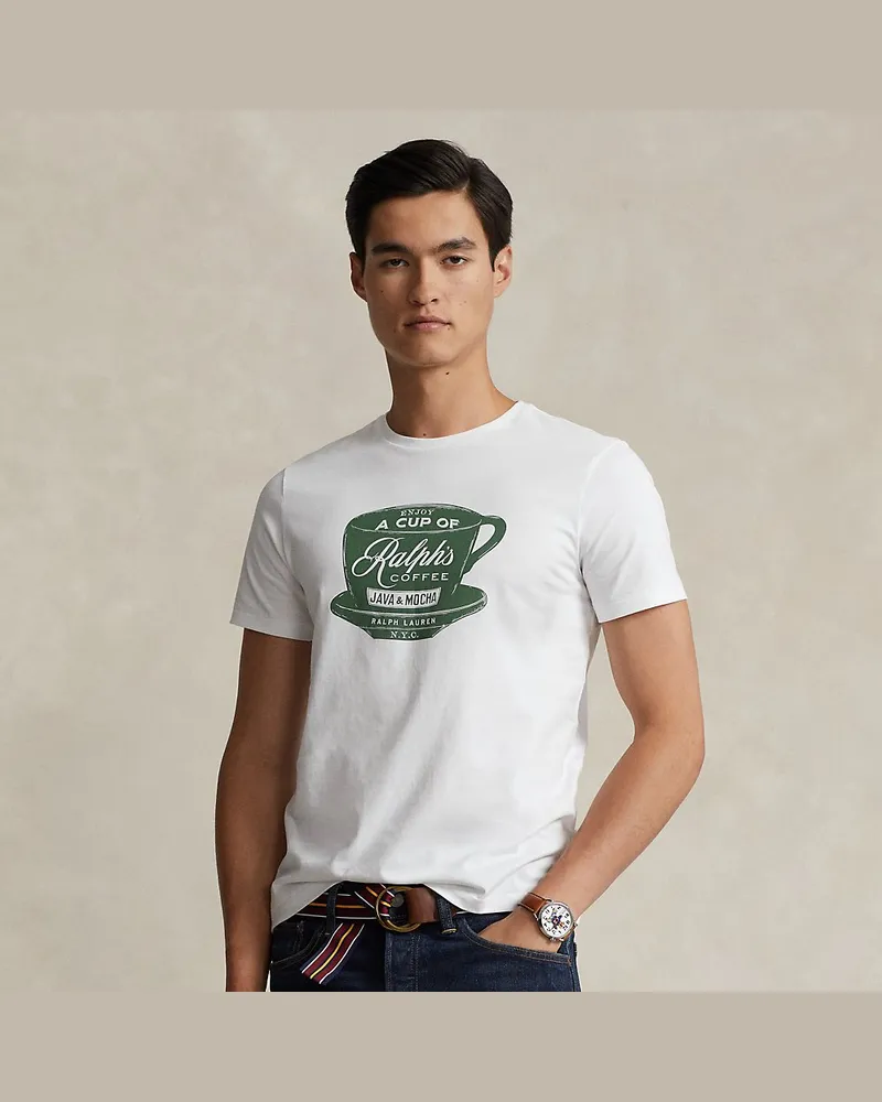 Ralph Lauren Custom-Slim-Fit T-Shirt „ Ralph Lauren’s Coffee White