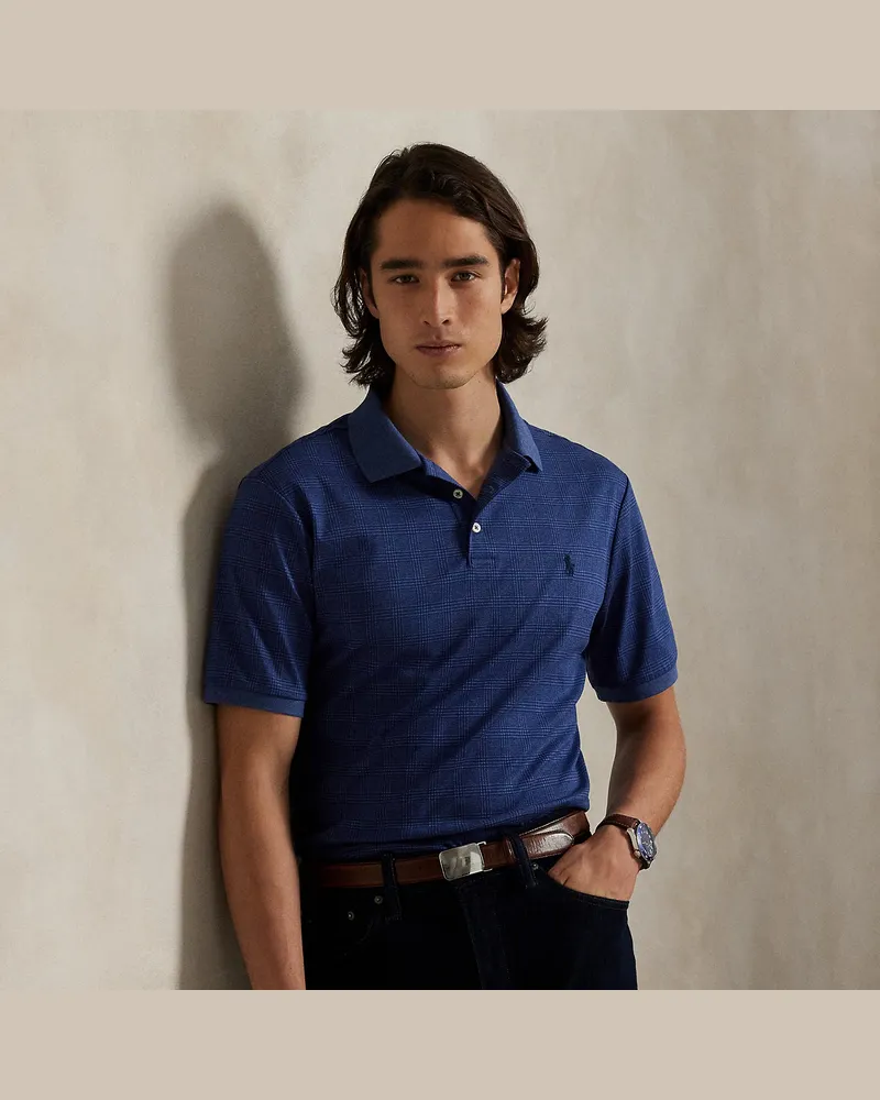 Ralph Lauren Custom-Slim-Fit Baumwoll-Poloshirt Blue