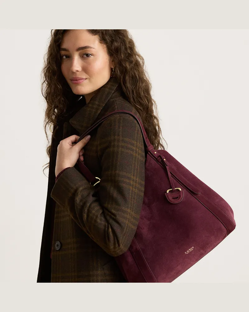 Ralph Lauren Große Schafwildleder-Tragetasche Tasha Red