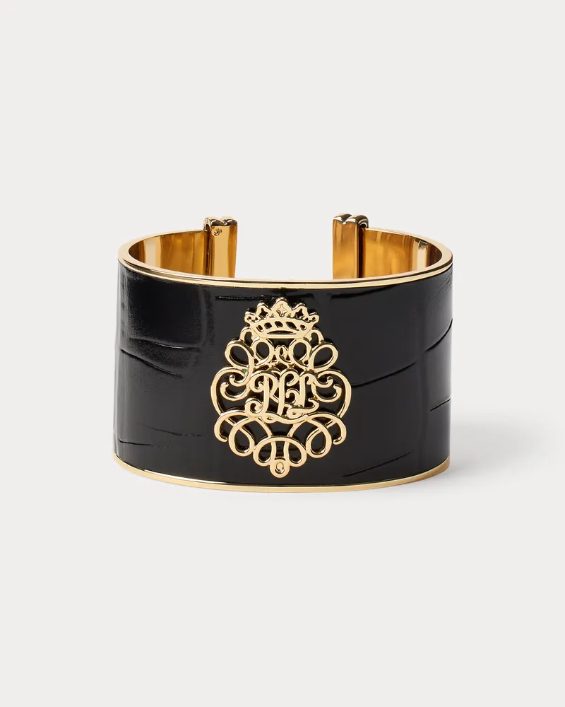 Ralph Lauren Vergoldeter Leder-Armreif mit Logo Gold