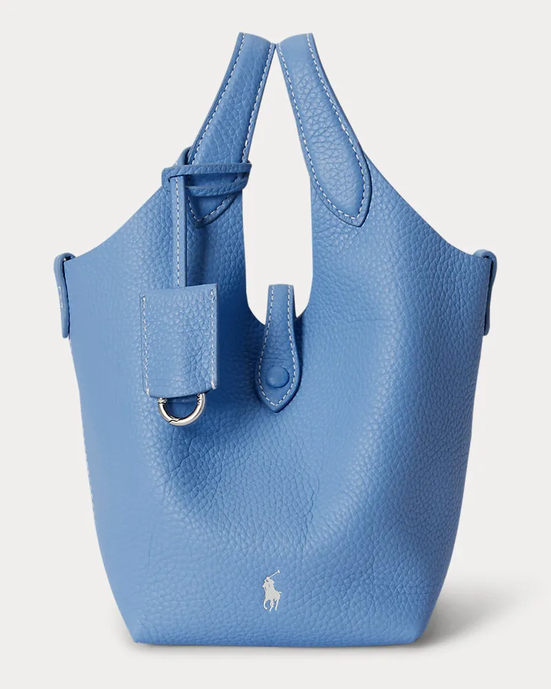 Ralph Lauren Kleine Umhängetasche Polo Play aus Leder Blue