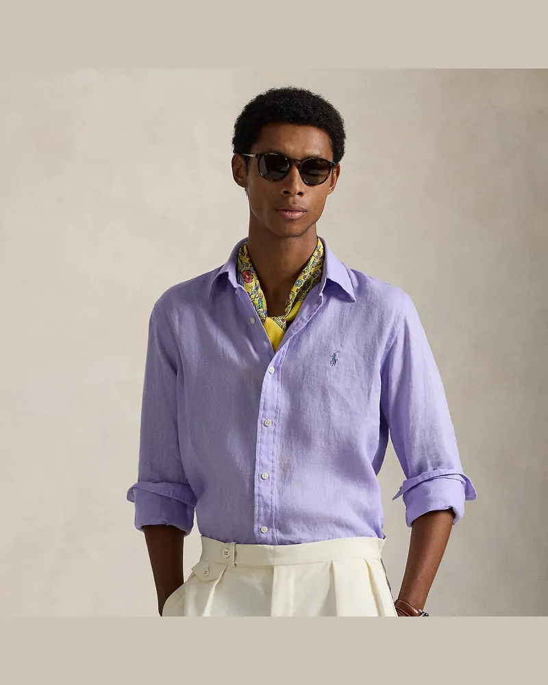 Ralph Lauren Custom-Fit Leinenhemd Purple