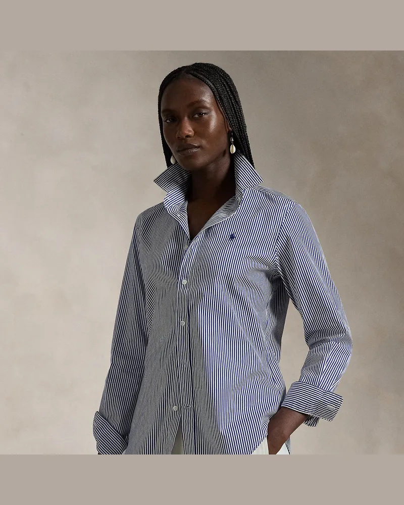 Ralph Lauren Slim-Fit Baumwollhemd mit Streifen Blue