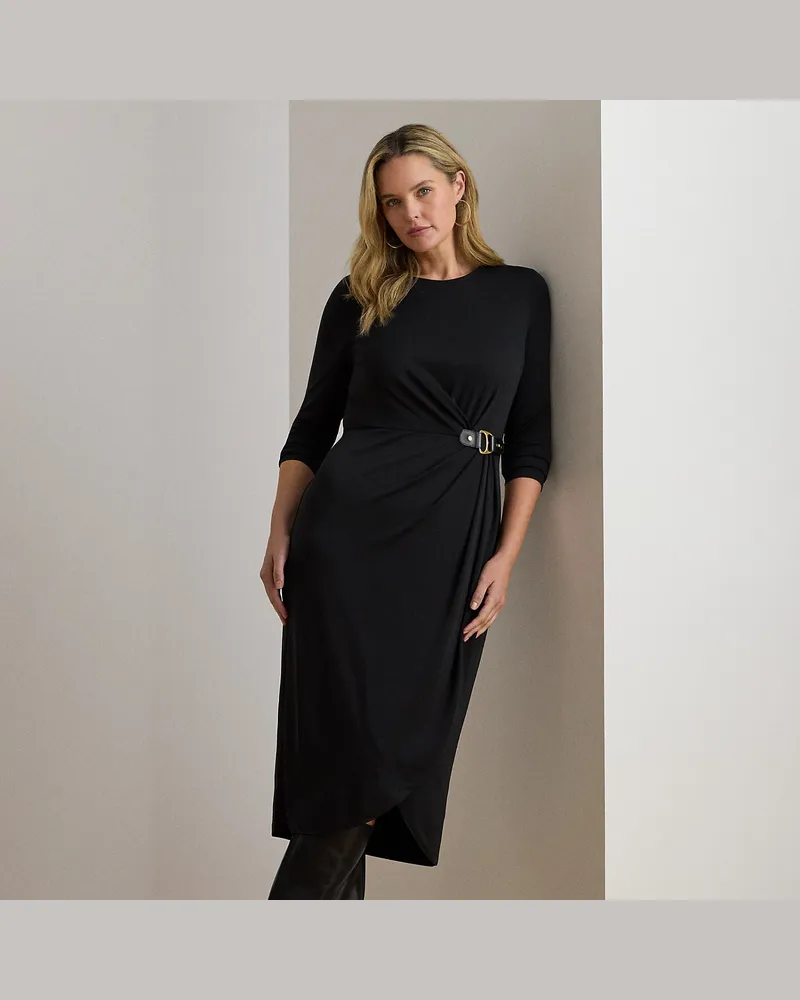 Ralph Lauren Plus Größen - Stretchjerseykleid mit Schnalle Black