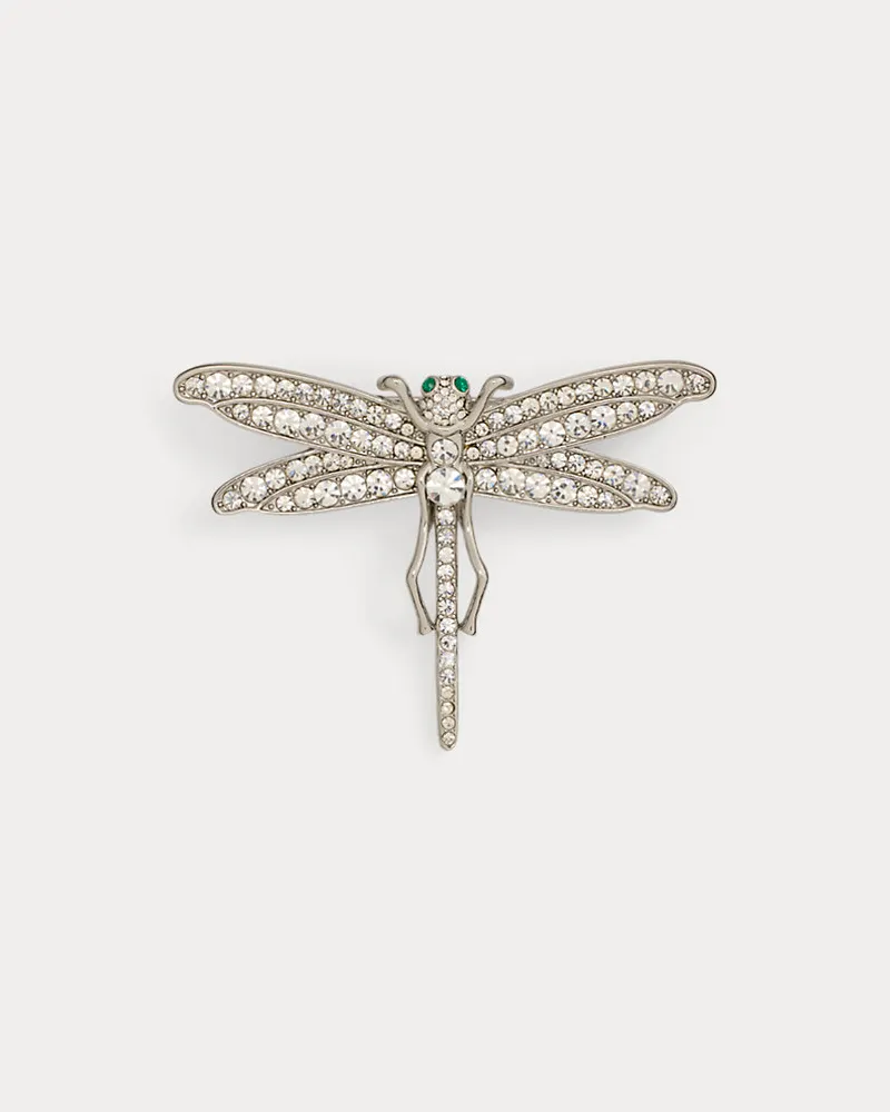 Ralph Lauren Rhodinierte Pavé-Libellenbrosche Multi