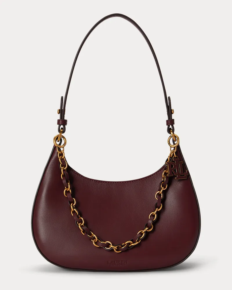 Ralph Lauren Mittelgroße Leder-Schultertasche Marcy Red
