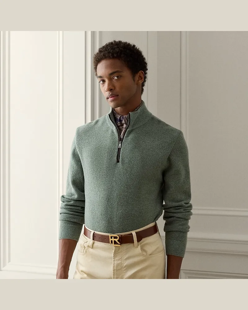 Ralph Lauren Kaschmirpullover mit Pfauenaugenmuster Green