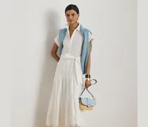 Gestuftes Hemdkleid mit Lochstickerei