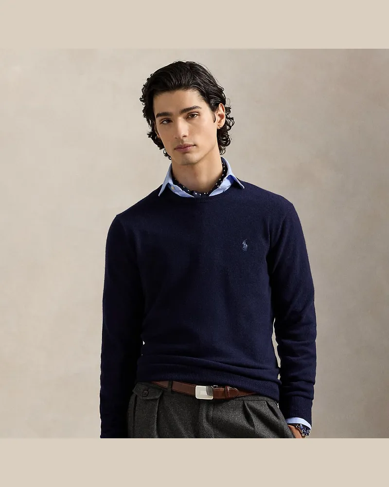 Ralph Lauren Wollpullover mit Rundhalsausschnitt Blue