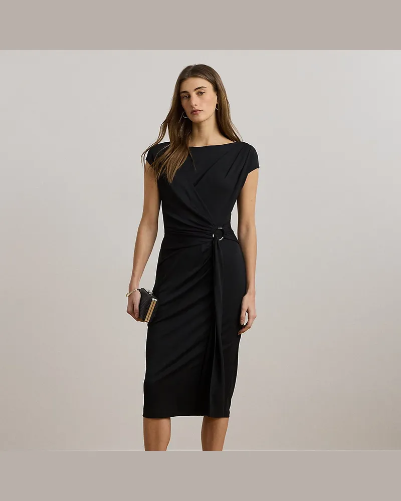 Ralph Lauren Jerseykleid mit Flügelärmeln und Ring Black