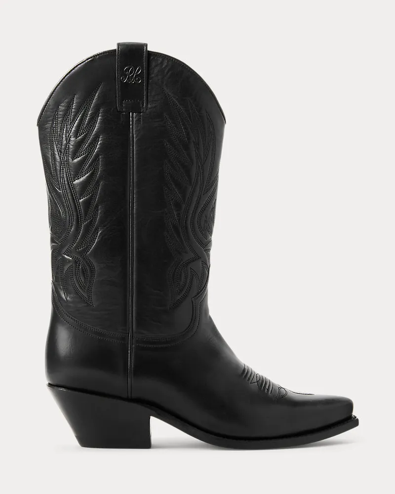 Ralph Lauren Cowboystiefel Chilton aus Vachetteleder Black