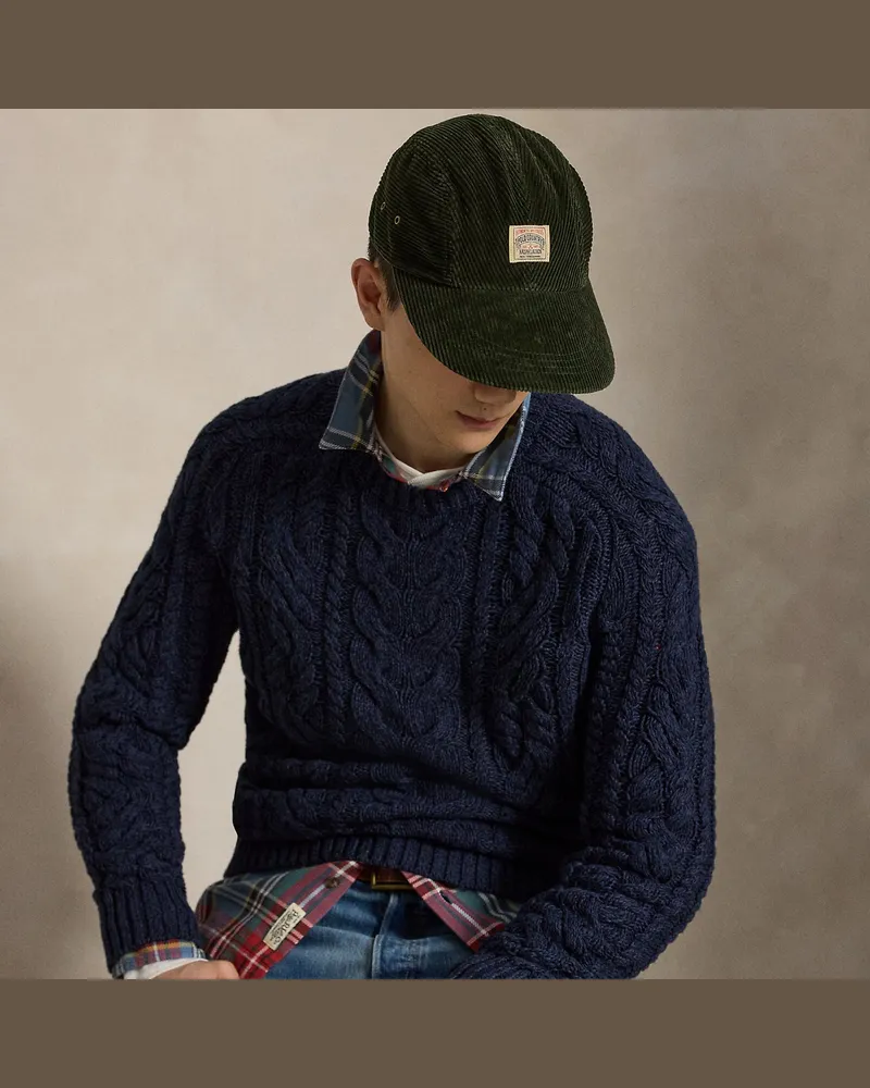 Ralph Lauren Aran-Strickpullover aus Baumwolle Blue