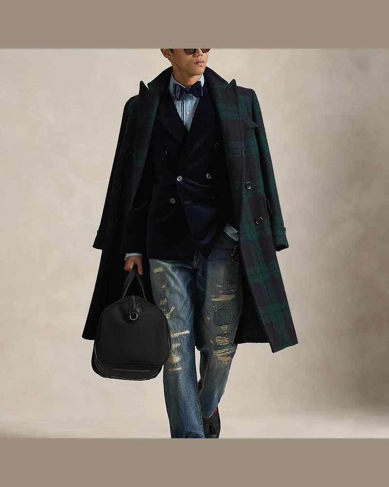 Ralph Lauren Oxford-Reisetasche mit Lederbesatz Black
