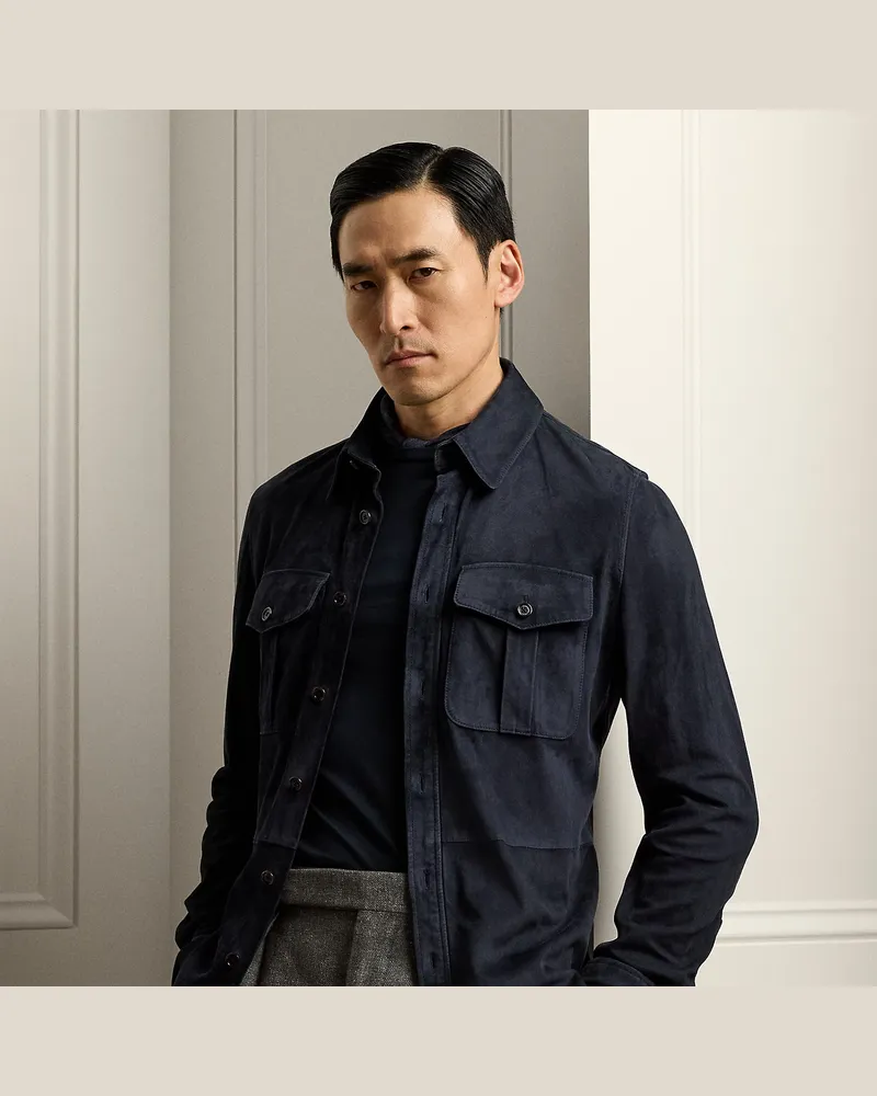 Ralph Lauren Hemdjacke aus Wildleder Blue
