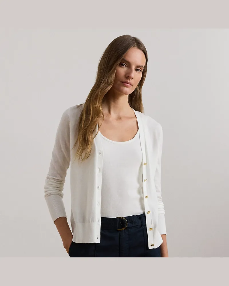 Ralph Lauren Cardigan aus Baumwoll-Modal White