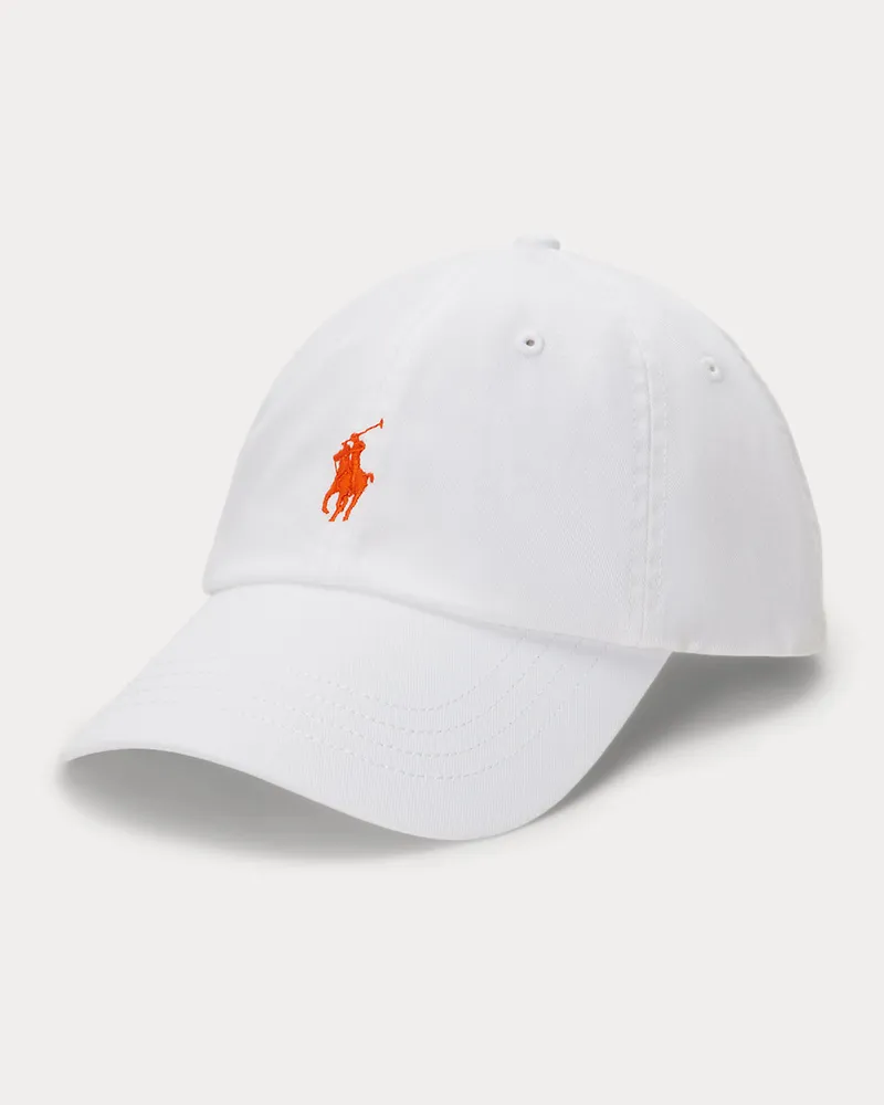 Ralph Lauren Klassische Baumwollchino-Baseballkappe White
