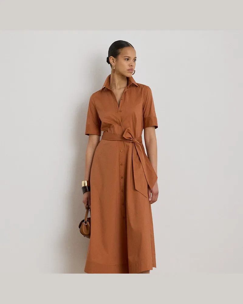 Ralph Lauren Stretch-Hemdkleid mit Gürtel Red