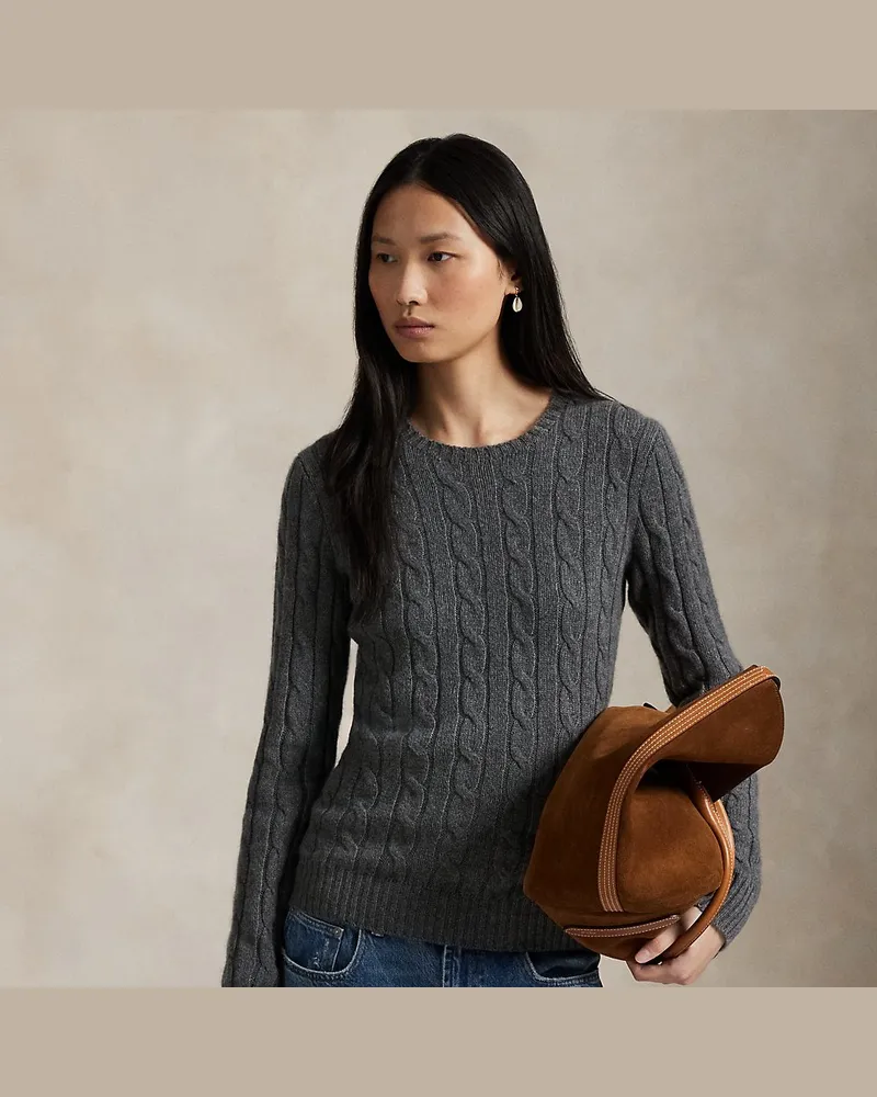 Ralph Lauren Kaschmirpullover mit Zopfmuster Grey