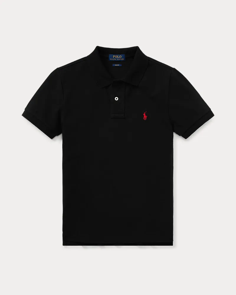 Ralph Lauren Slim-Fit Poloshirt aus Baumwollpiqué Black