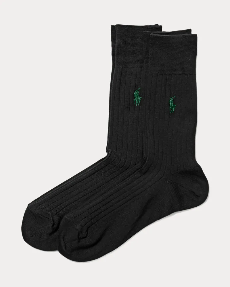 Ralph Lauren Anzugsocken in Rippenstrick Black