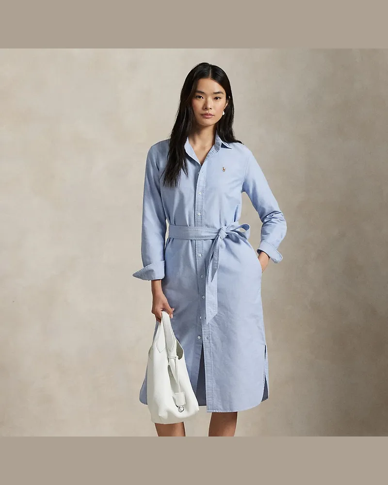 Ralph Lauren Hemdkleid aus Baumwolloxford mit Gürtel Blue