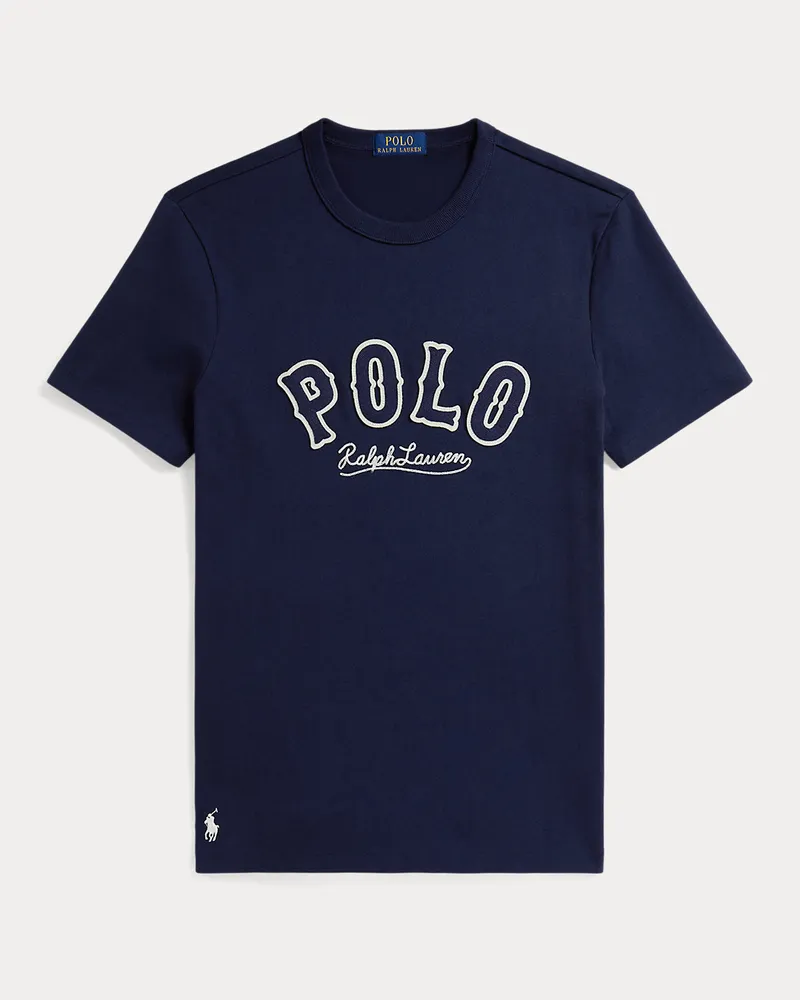Ralph Lauren Custom-Slim-Fit T-Shirt mit Western-Logo Blue