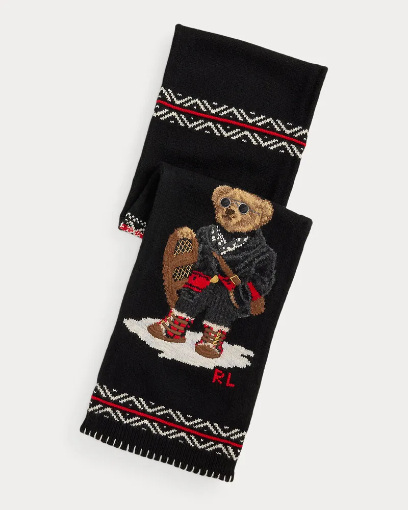 Ralph Lauren Schal mit Intarsien und Polo Bear Black