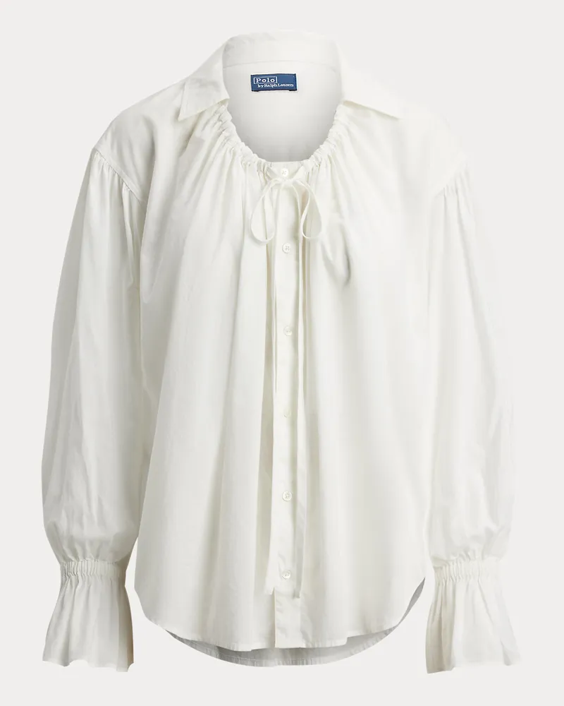Ralph Lauren Schluppenbluse aus Baumwollpopeline White