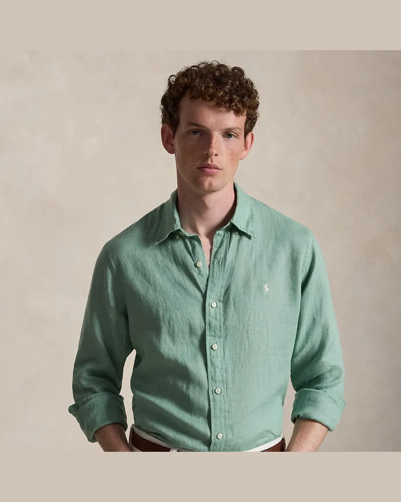 Ralph Lauren Custom-Fit Leinenhemd Green