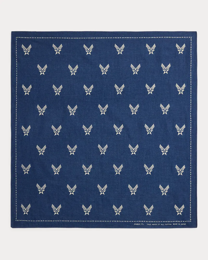 Ralph Lauren Indigoblaues Bandana mit Flügellogo Blue