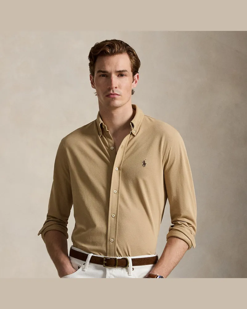 Ralph Lauren Featherweight Piqué-Hemd Brown