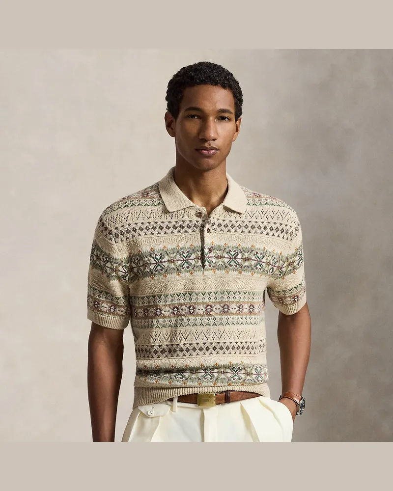 Ralph Lauren Polo-Pullover mit Fair-Isle-Muster Tan