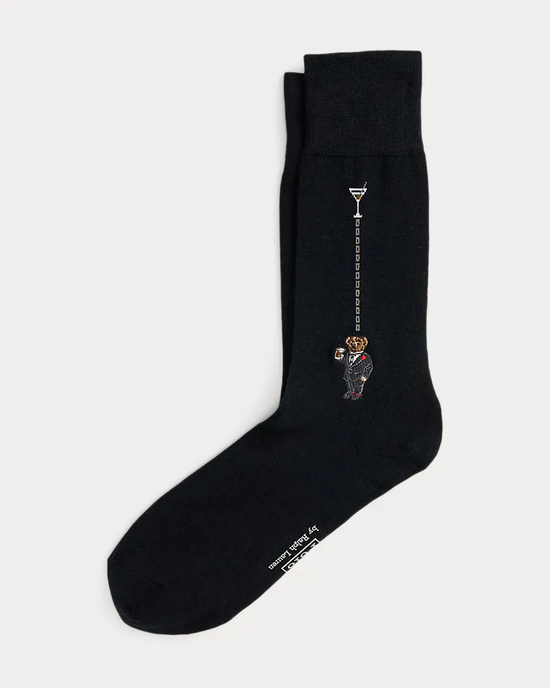 Ralph Lauren Anzugsocken mit Polo Bear Black