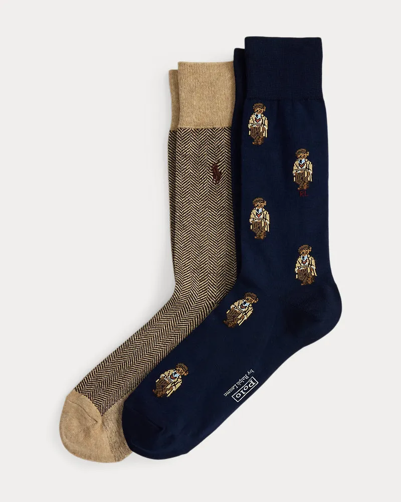 Ralph Lauren 2er-Set Anzugsocken mit Polo Bear Blue
